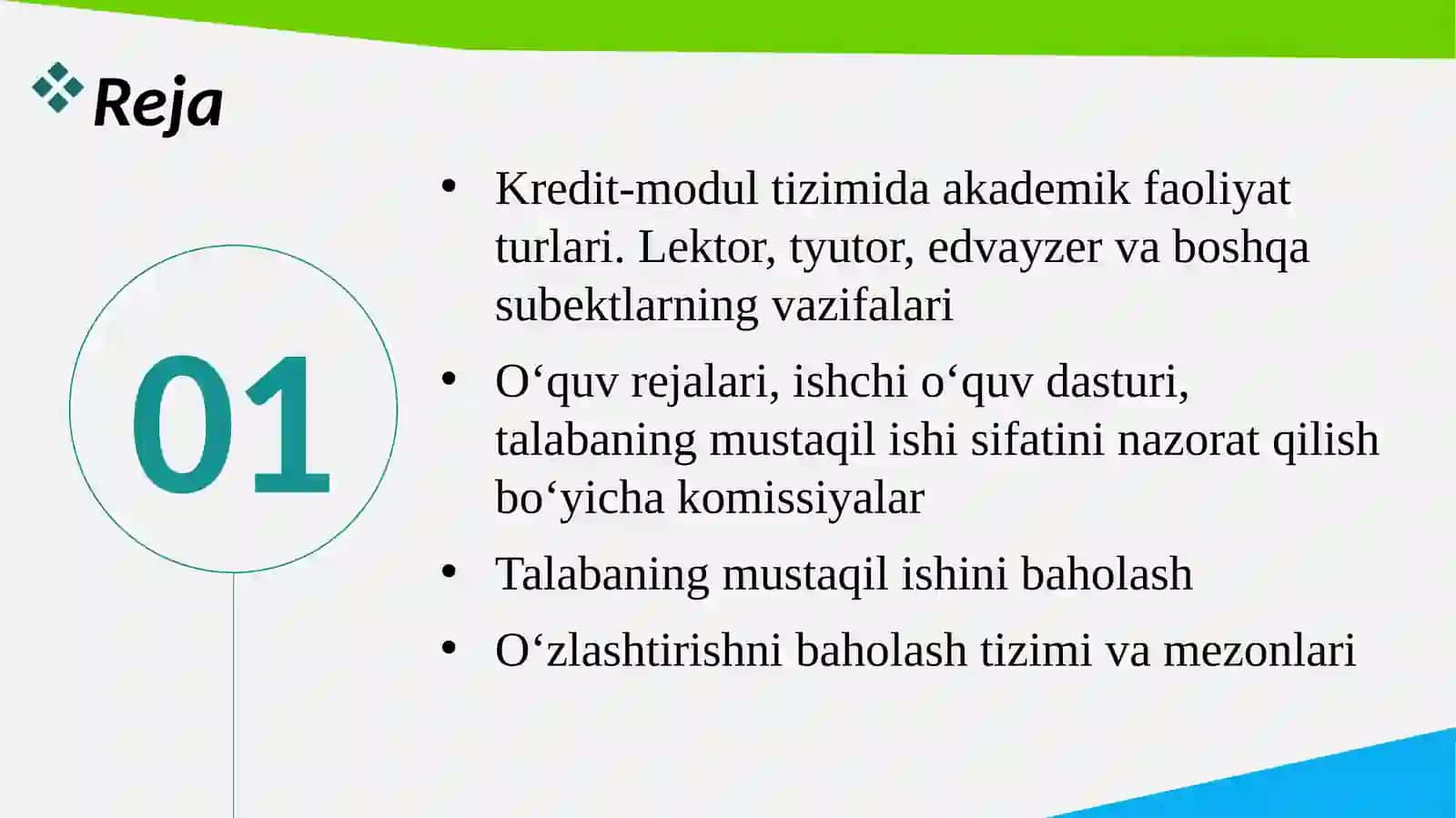 OLIY O‘QUV YURTLARIDA O‘QUV JARAYONINI KREDIT-MODUL TIZIMDA TASHKIL QILISH 2