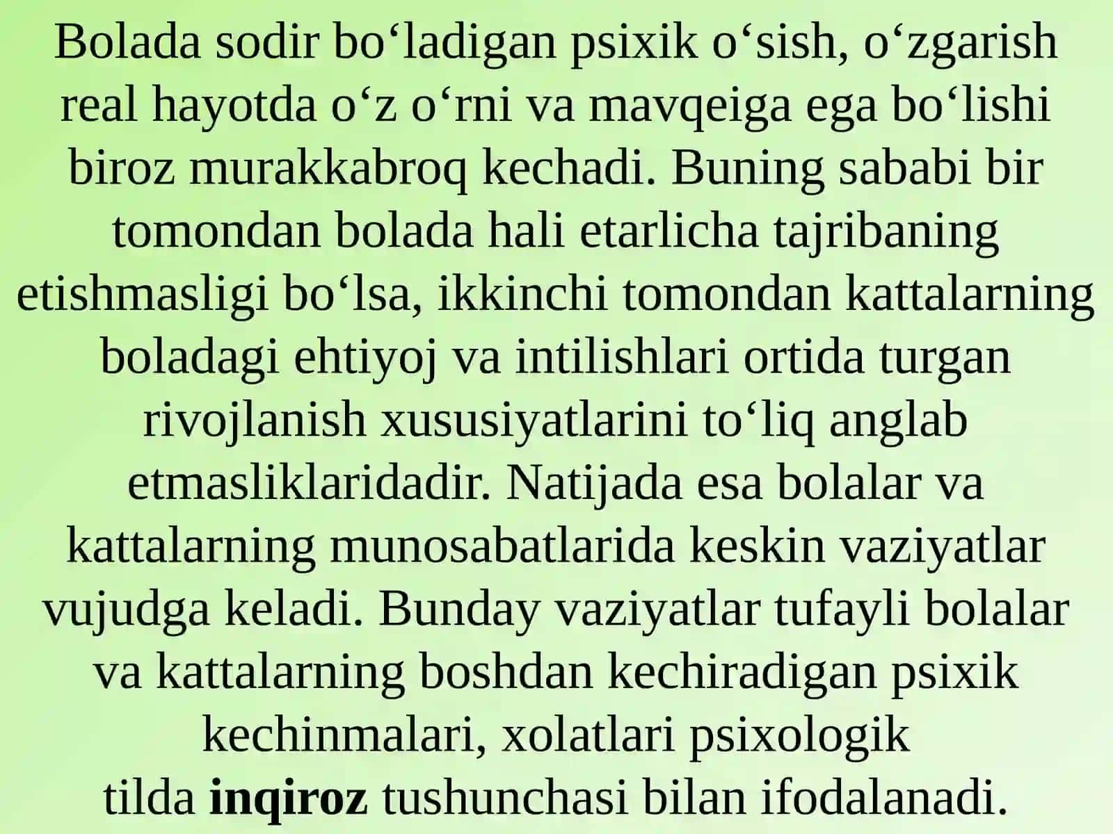 Yoshdavrlarni tabaqalash va yosh inqirozlari 2