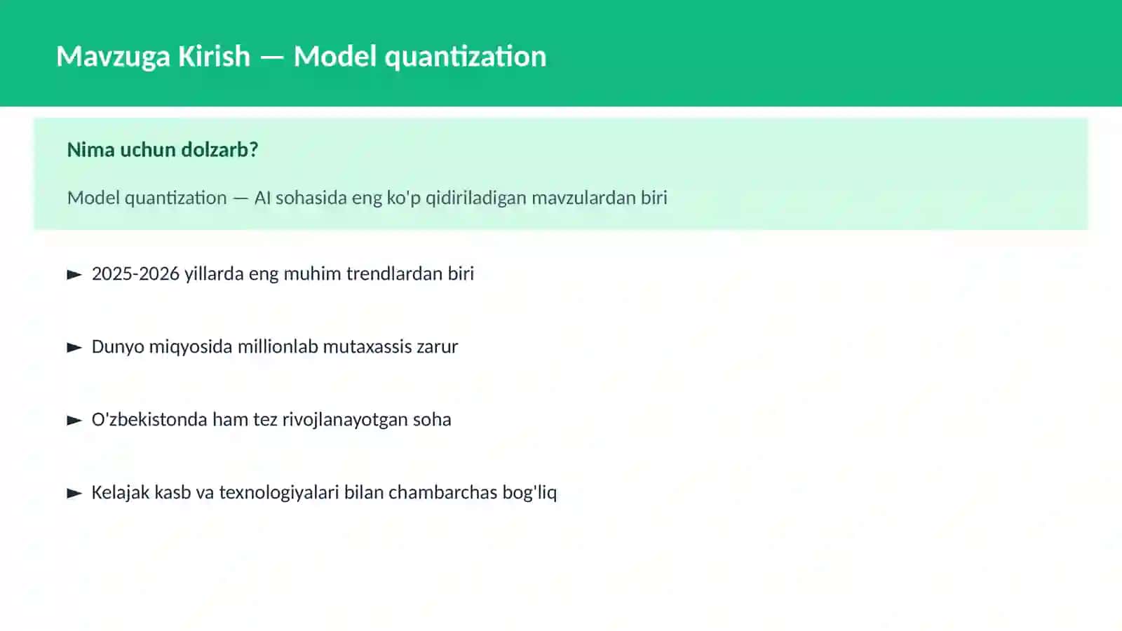 AI | DEEP LEARNING VA NEYRON TARMOQLAR 2