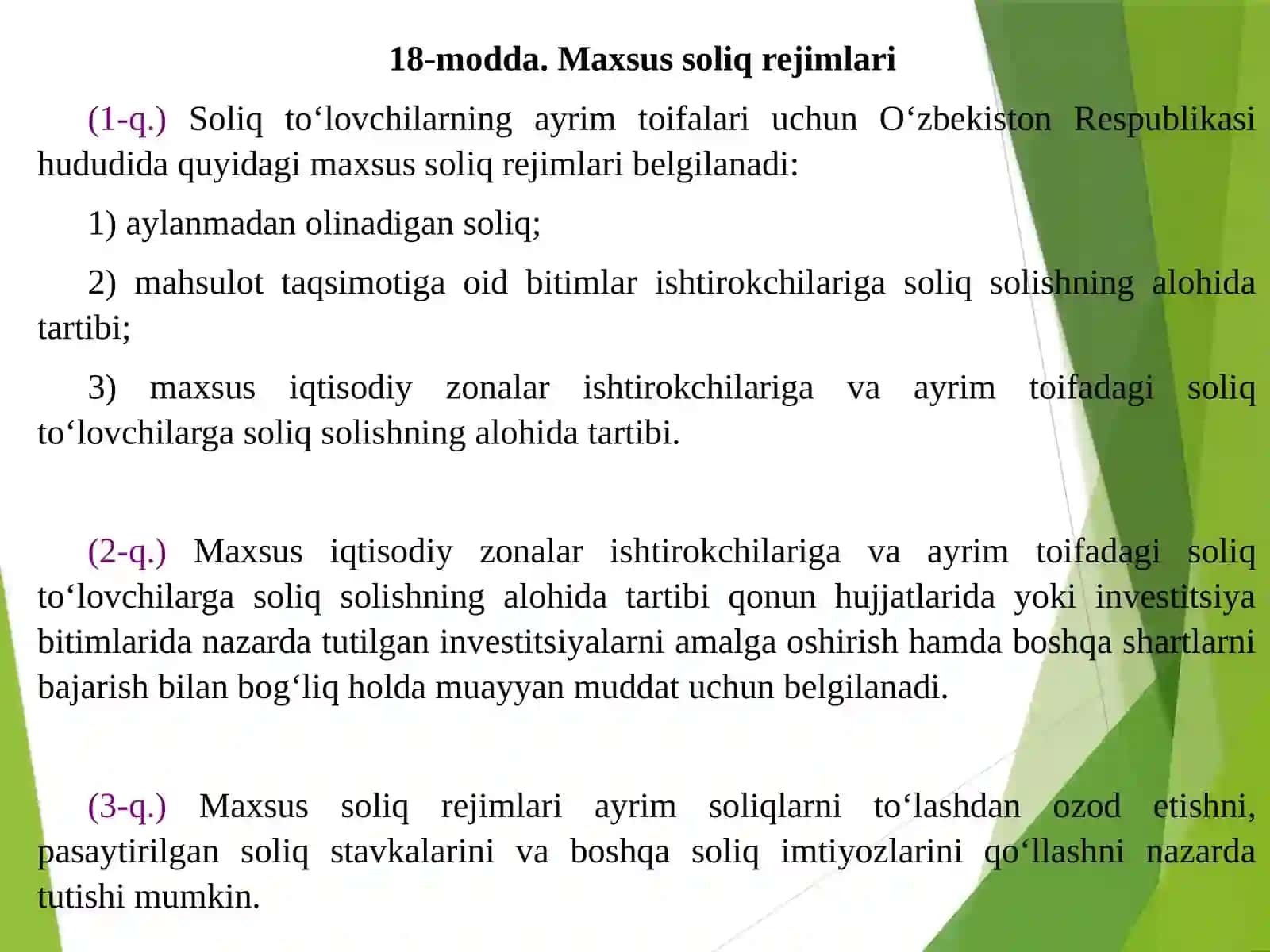 FAN:“YURIDIK SHAXSLARNI SOLIQQA TORTISH II” 2