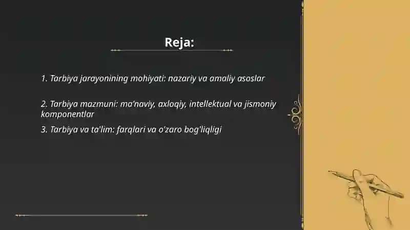 Tarbiya jarayonining moxiyati va mazmuni 2
