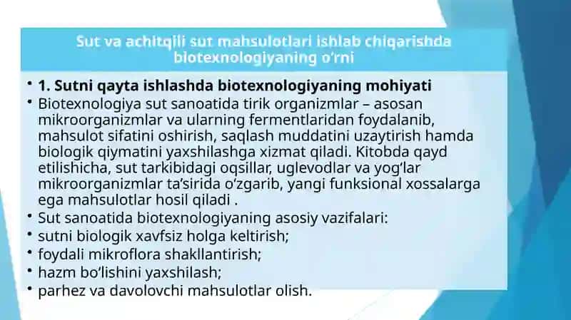 Achit qilisut mahsulotlari ishlab chiqarish texnologiyasi 2
