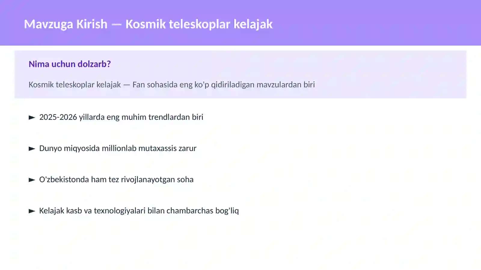 Kosmik teleskoplar kelajak 2