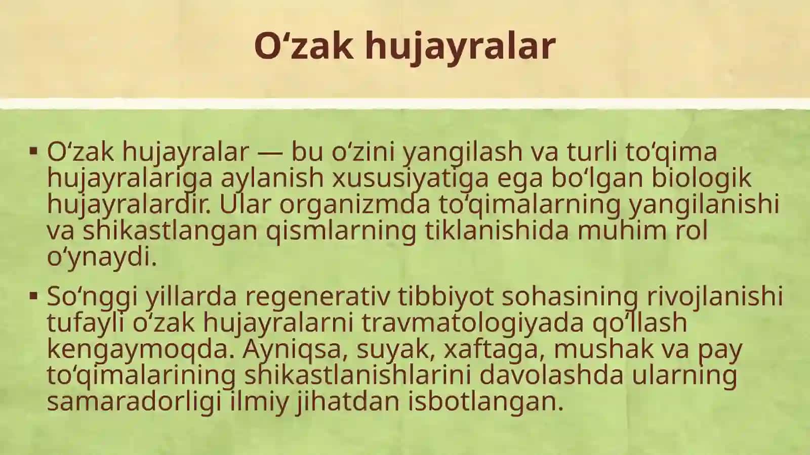 O‘zak hujayralar 2