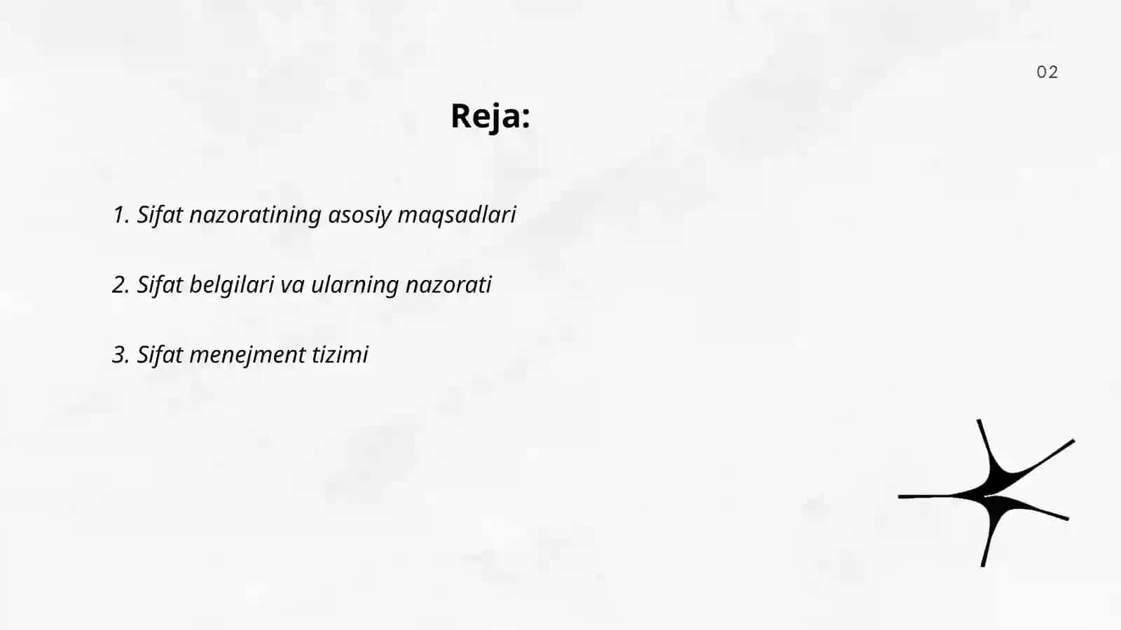 Sifat nazoratini tashkillashtirish 2