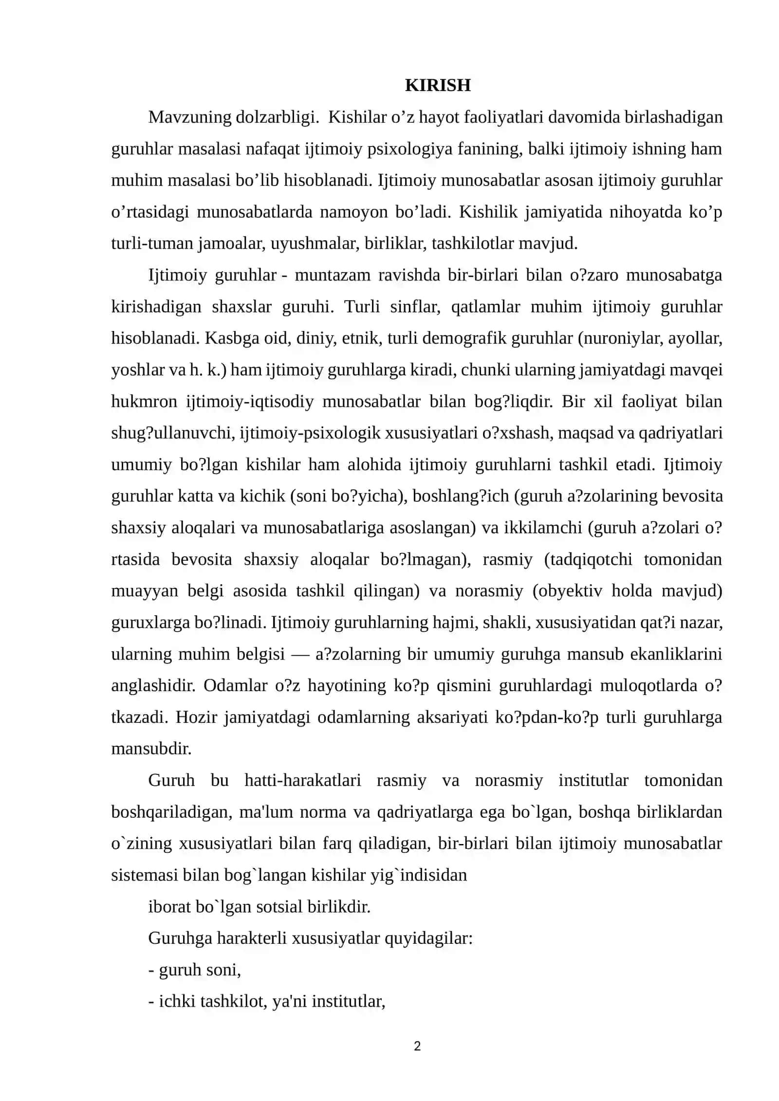 Ijtimoiy Guruhlar va Ijtimoiy Jamoalarda Ijtimoiy Normalar 2