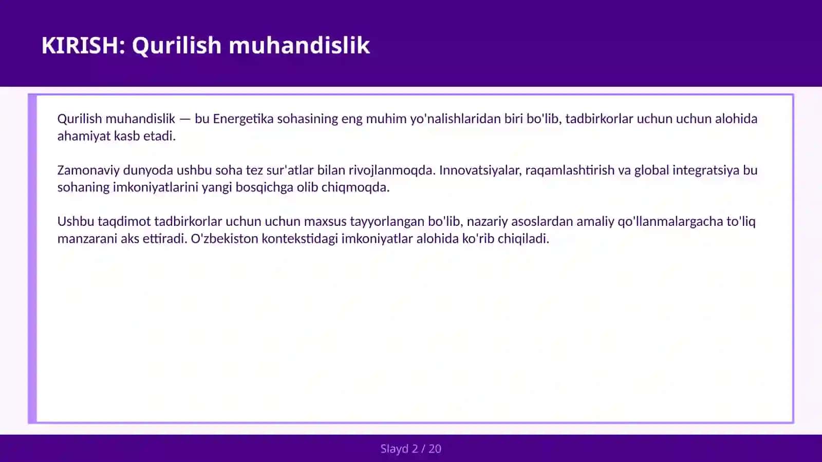 Qurilish muhandislik 2