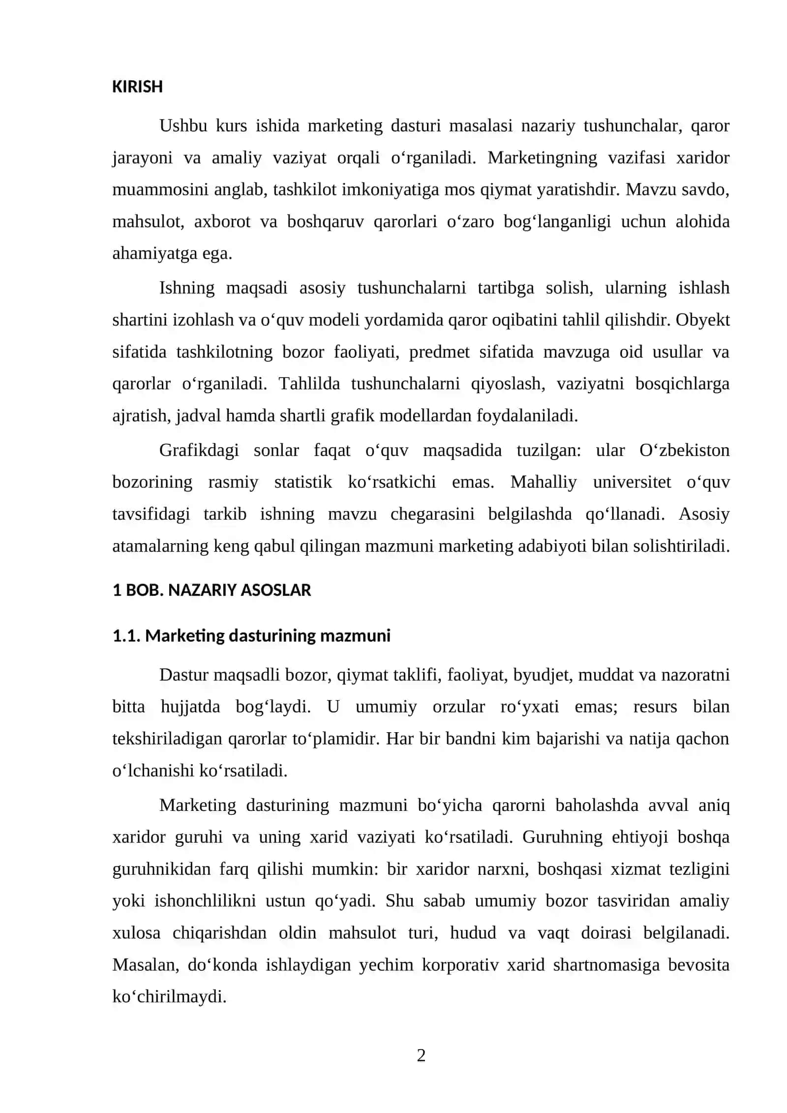 Marketing dasturi 2