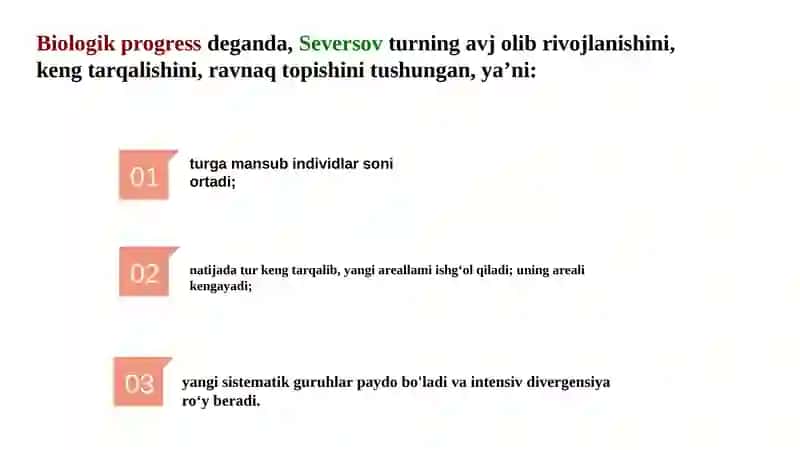 Biologik progress va regress mezonlari, ularning organik dunyoda tutgan o’rni 2