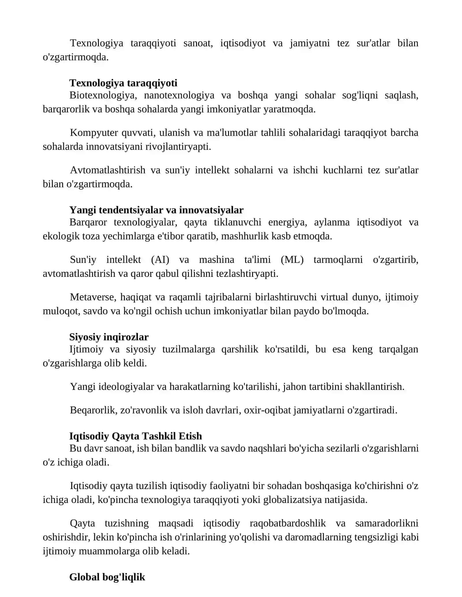 Transformatsiyalashuv davri 2