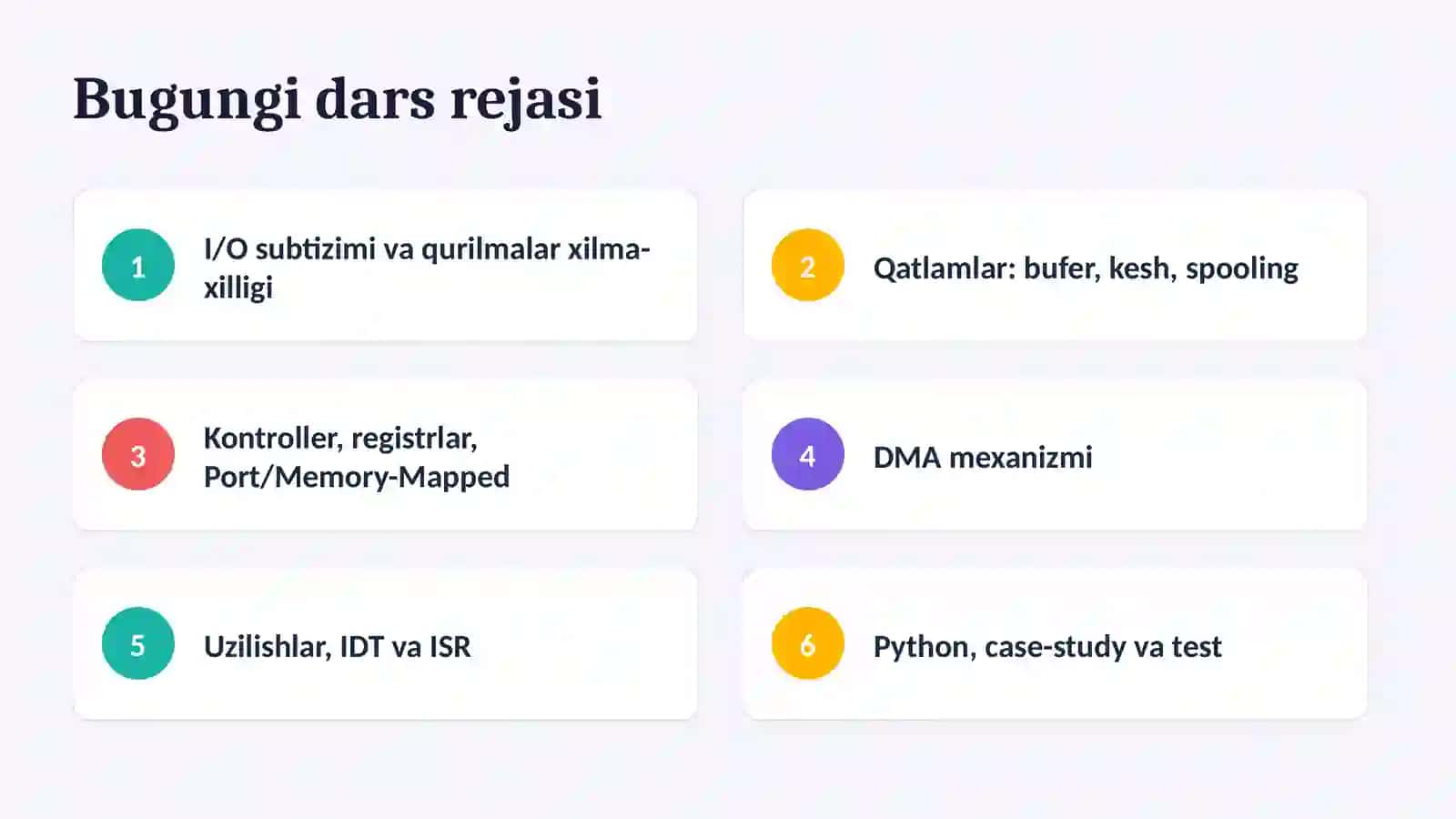 I/O OPERATSION TIZIMLAR 2