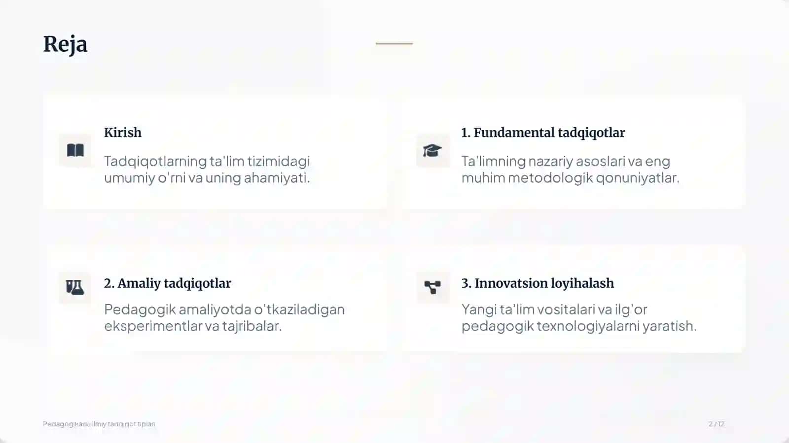 Pedagogikada ilmiy tadqiqotning asosiy tiplari 2