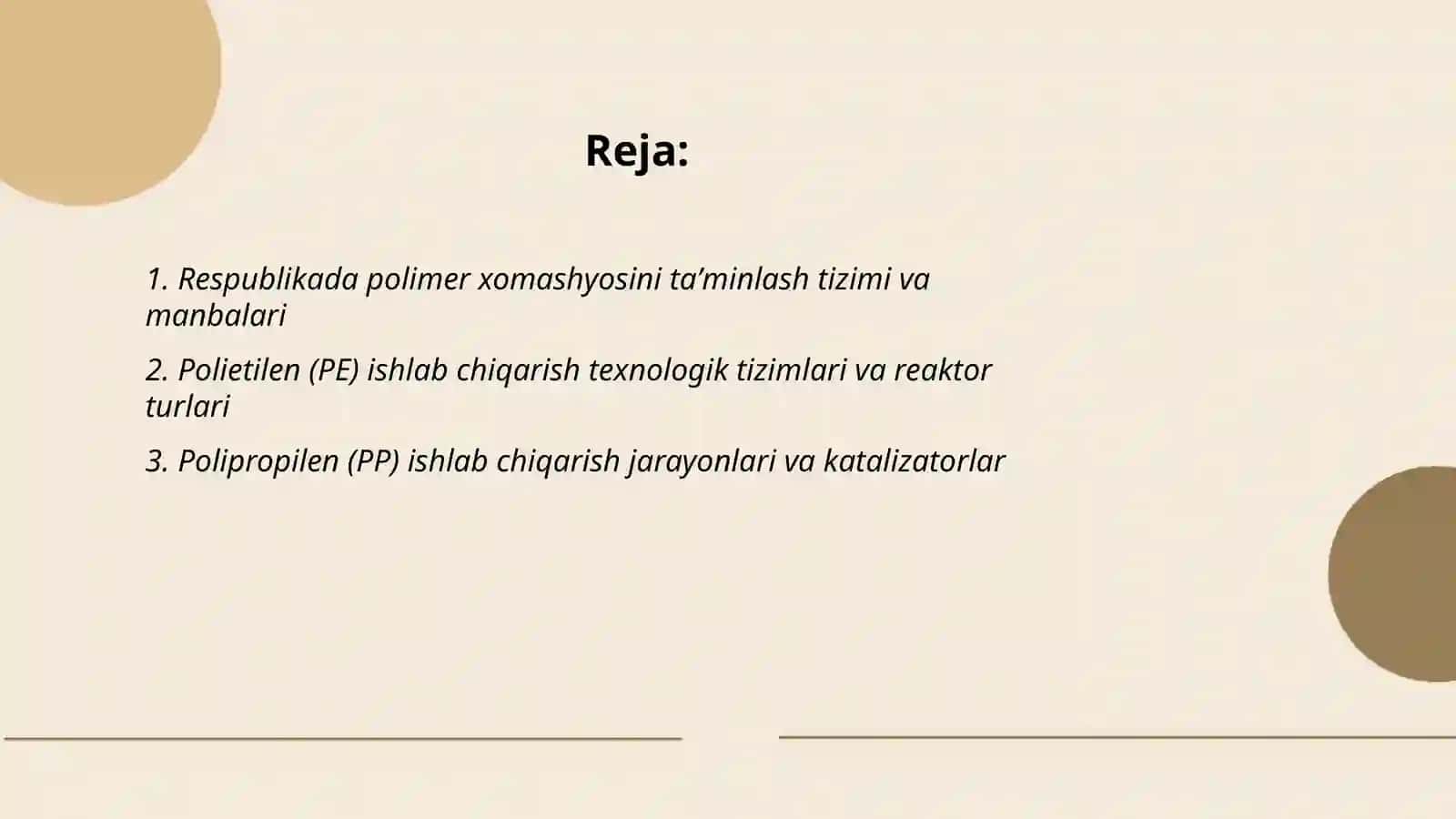 Respublikamizda polimerlar ishlab chiqarish jarayonlarini texnologik tizimlari 2