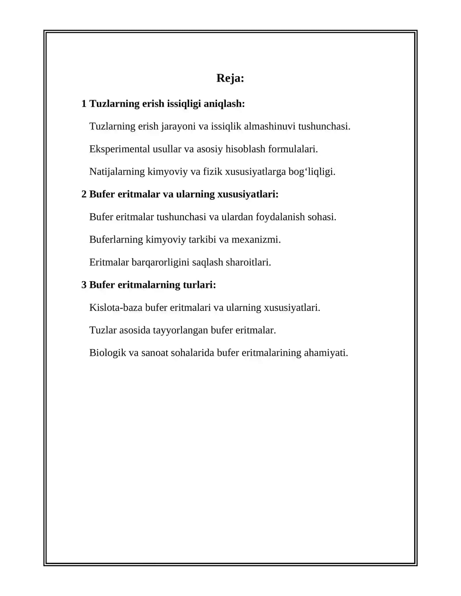 Tuzlarning erish issiqligi aniqlash 2