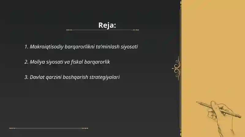 Makroiqtisodiy barqarorlik siyosati 2