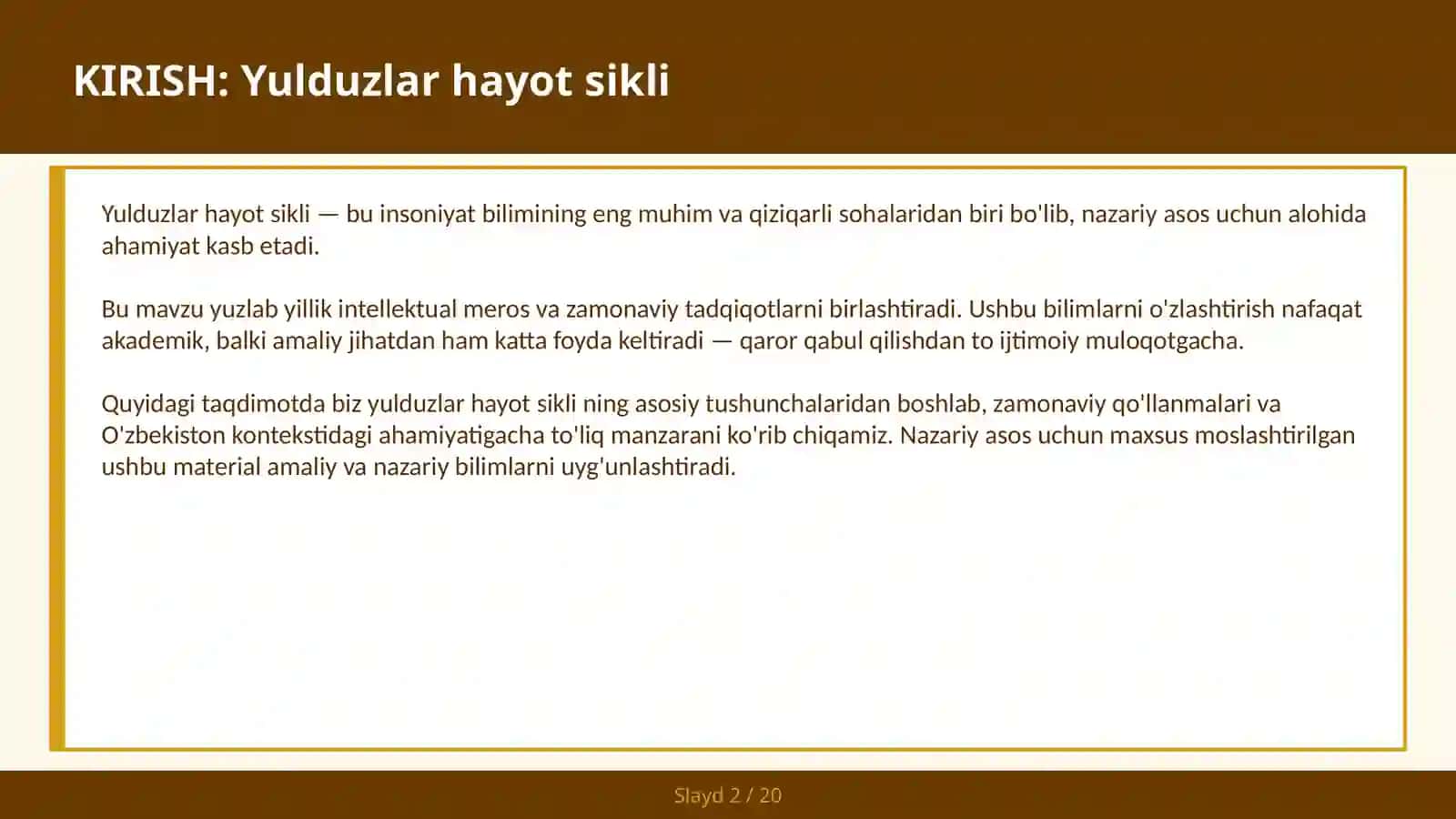 Yulduzlar Hayot Sikli 2