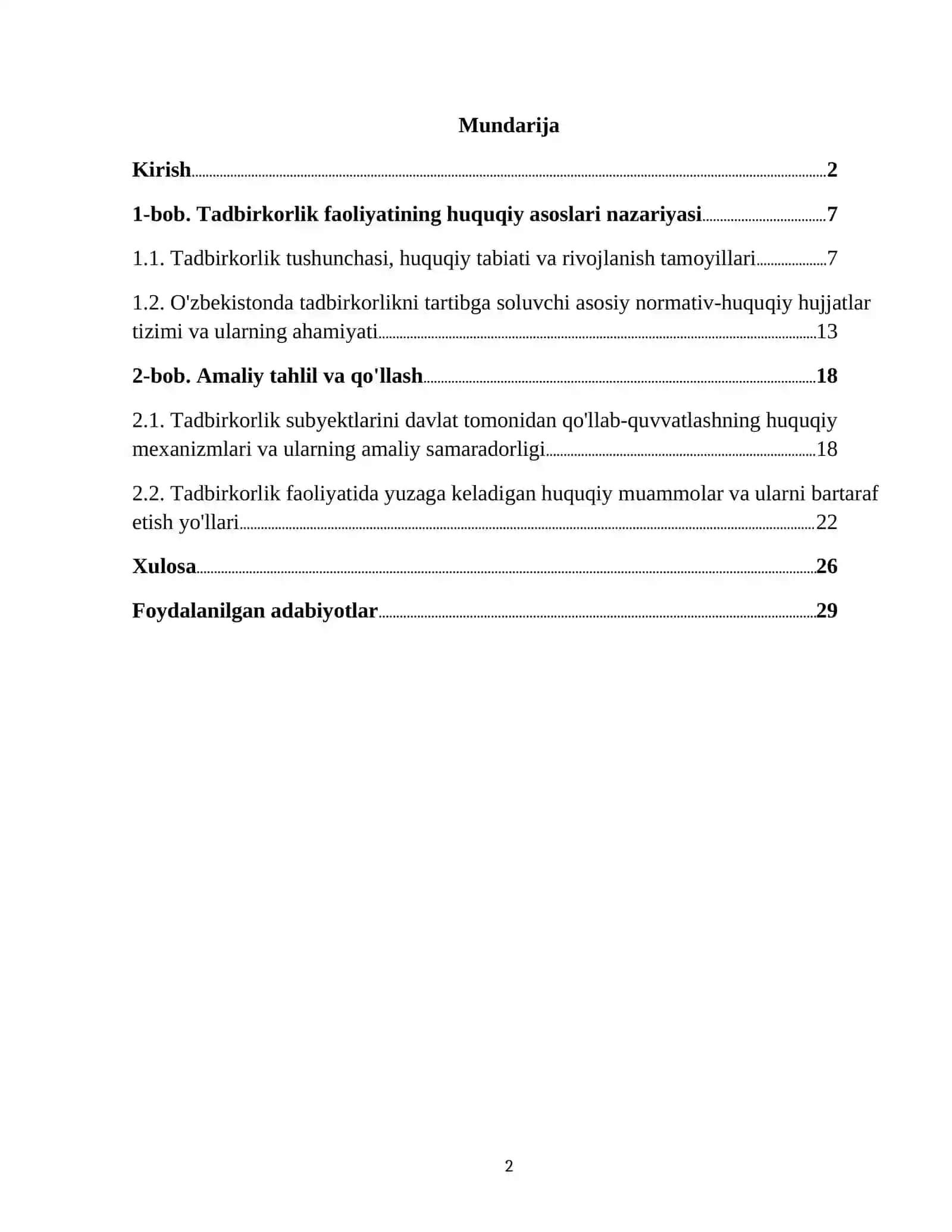 O'ZBEKISTONDA TADBIRKORLIKNI RIVONLANTIRISHNING HUQUQIY ASOSLARI 2