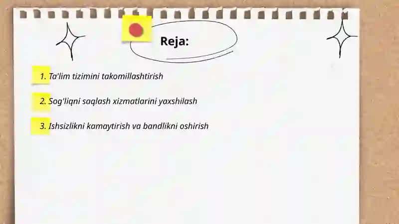 Ijtimoiy sohasini rivojlantirishning ustuvor yoʻnalishlari 2