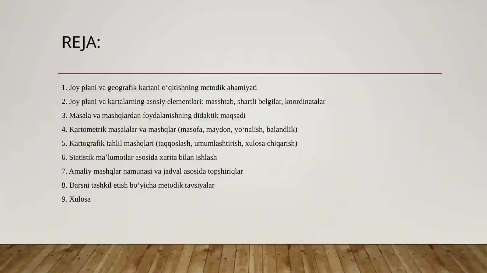 Joy plani va geografik kartalarni o‘qitishda masala va mashqlardan foydalanish usuli 2