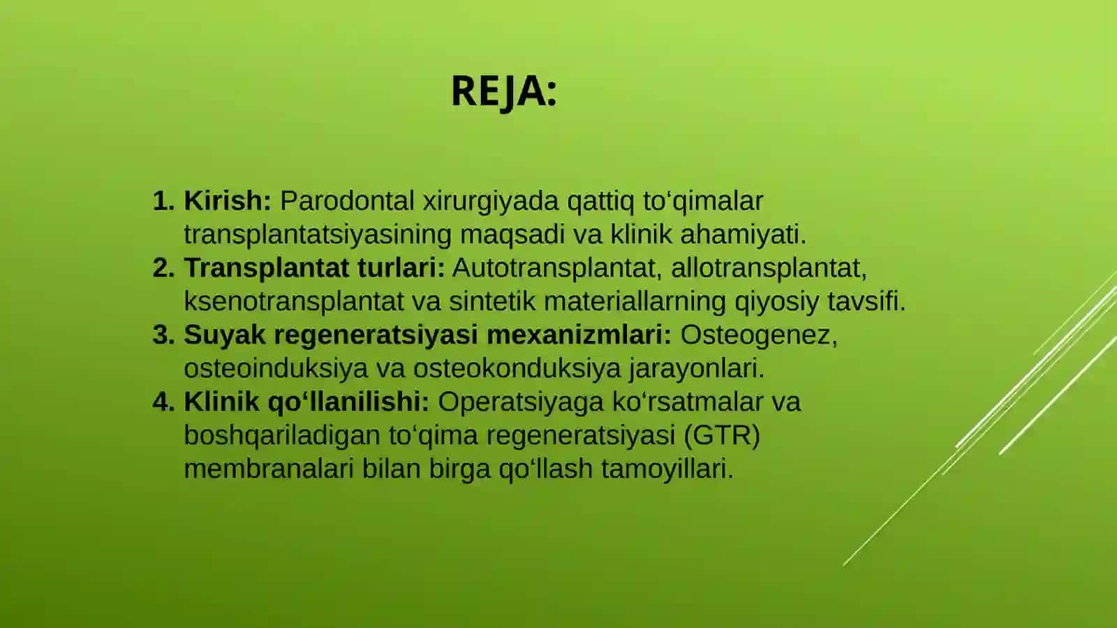 Parodontal xirurgiyada qattiq to'qimalar transplantatsiyasi 2