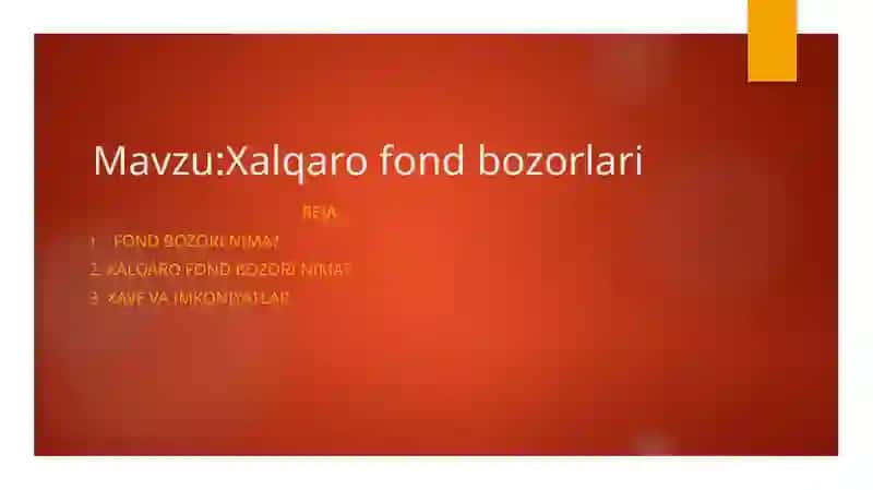 XALQARO MOLIYA TAQDIMOTi 2