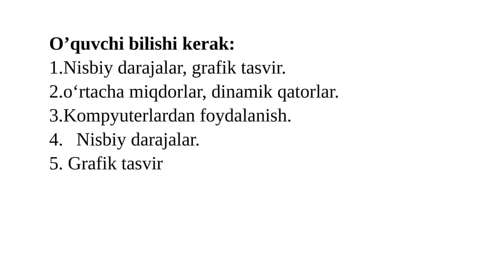 Statistik tekshirish usullari 2