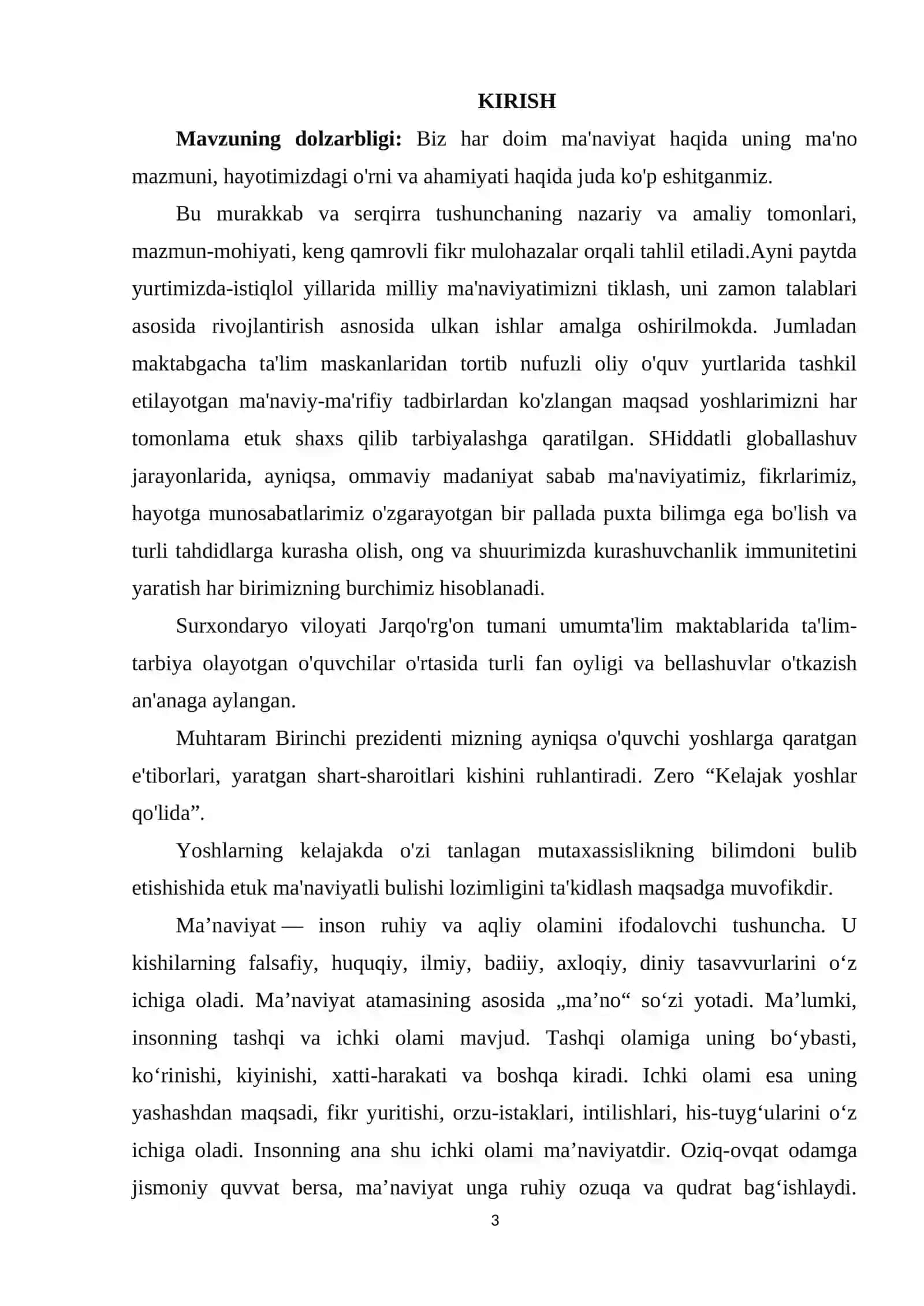 O’QISH DARSLARIDA «MA’NAVIY QALB QUYOSHI MAVZUSINI O’RGANISH 4 SINF 2