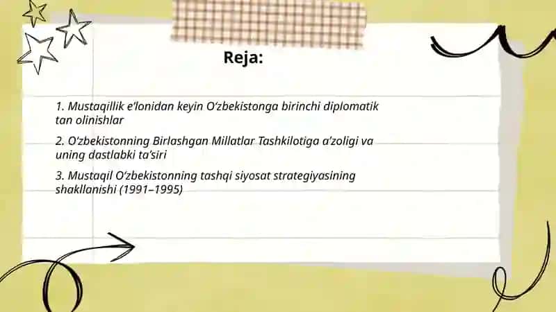 Oʻzbekistonda jahon hamjamiyat uzbekiston mustaqillikka erishishning dastlabki yillari 2