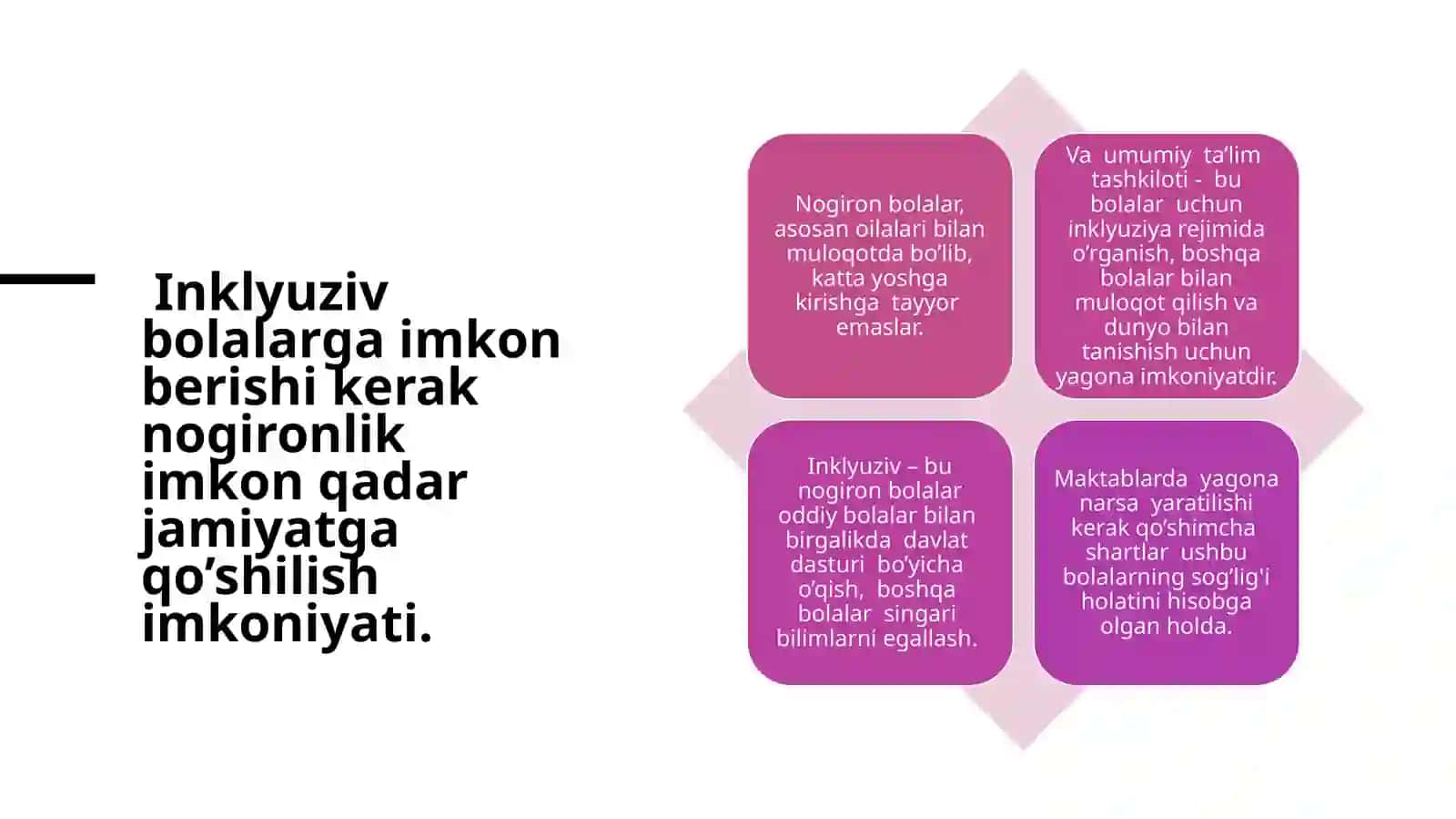 O’zbekistonda imkoniyati cheklangan bolalar uchun inklyuziv ta’lim 2
