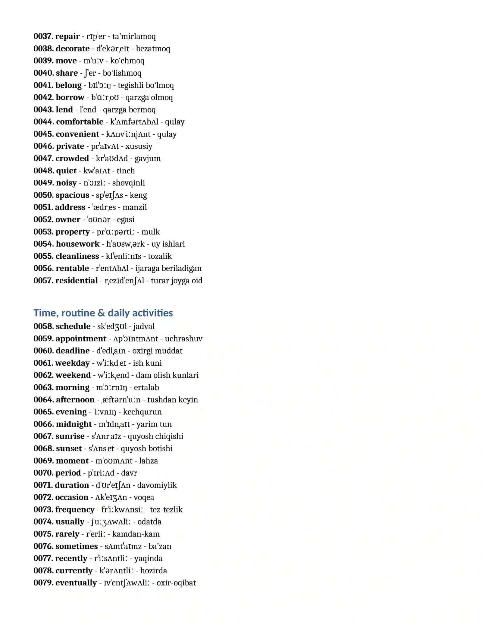 Speaking uchun 1000ta lugat daraja b1-b2 2