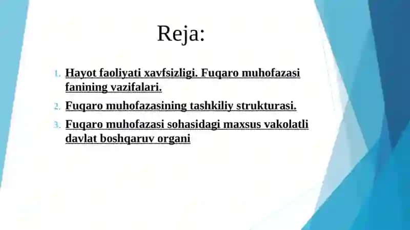 HAYOT FAOLIYATI XAVFSIZLIGINI TA’MINLASH ASOSLARI 2