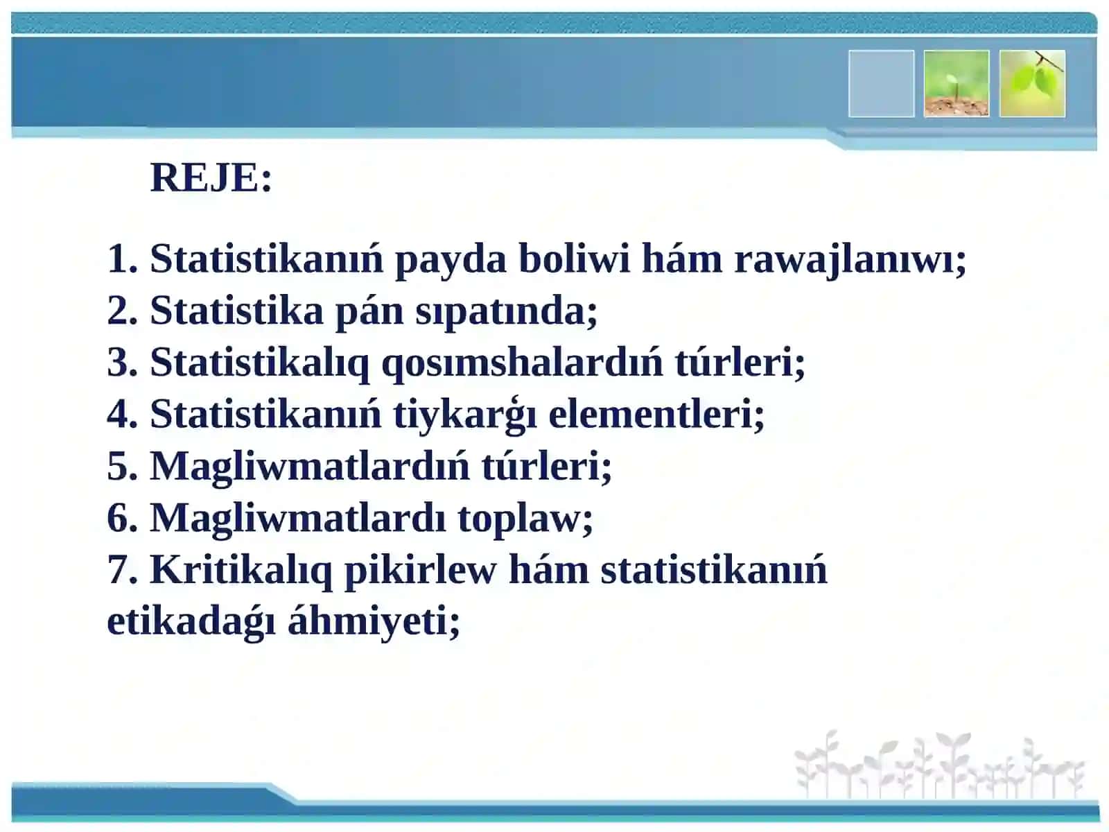 STATISTIKA PÁNINIŃ PREDMETI HÁM METODÍ 2