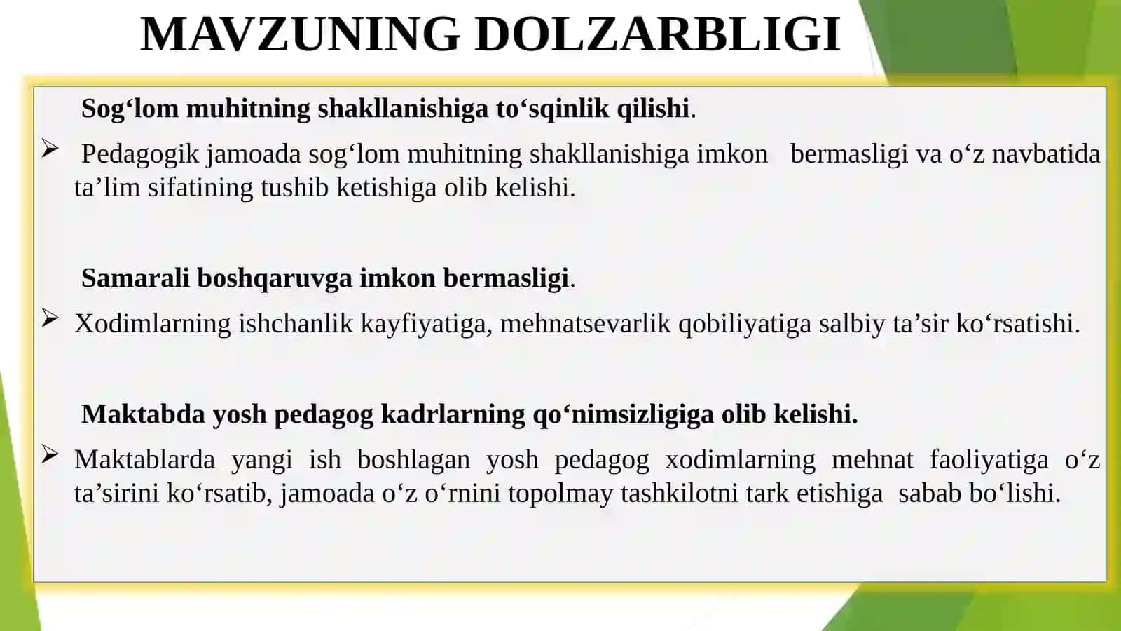 Makdabda ozgarishlarga nisbatan individual 2