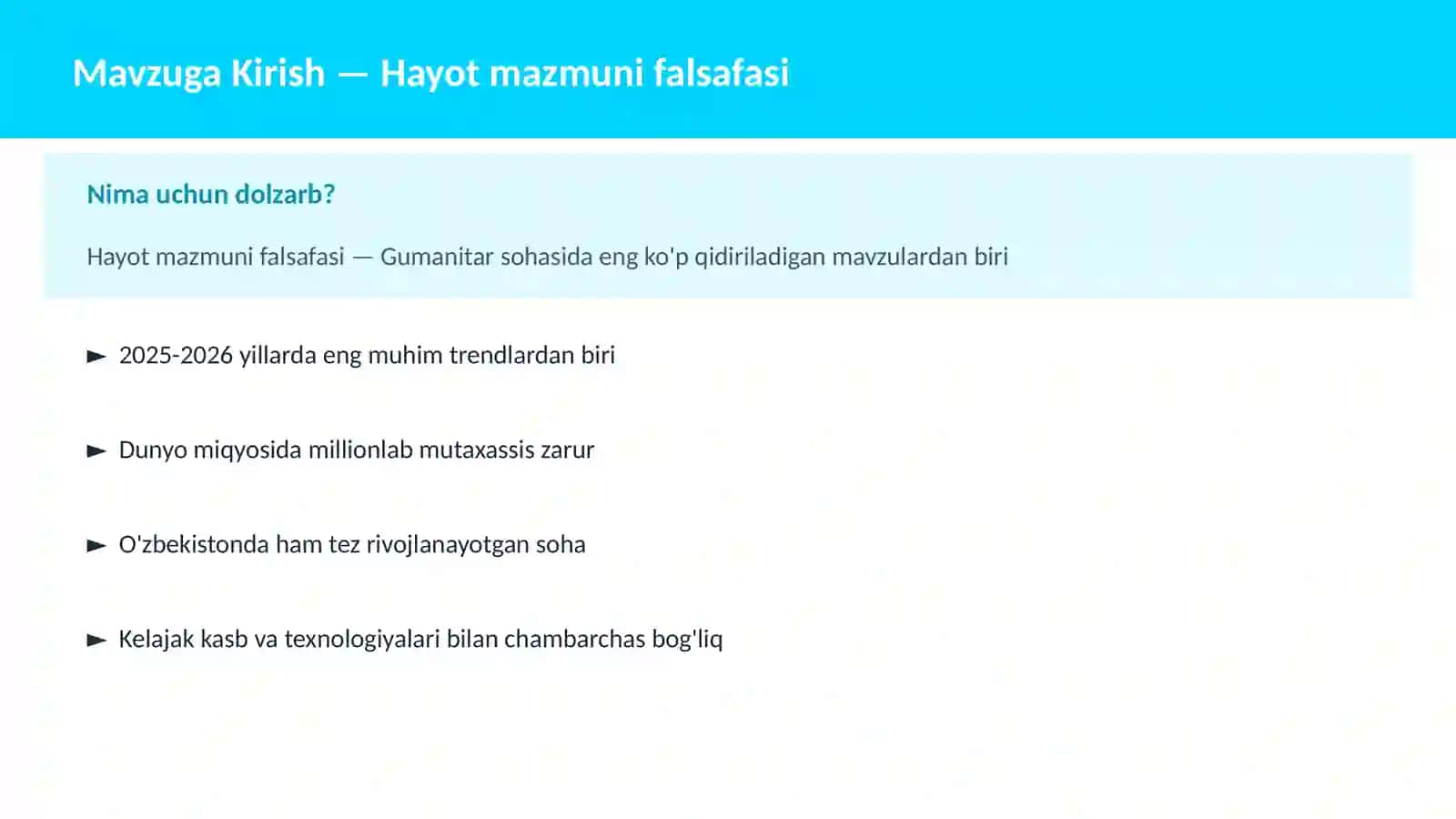 Hayot mazmuni falsafasi 2
