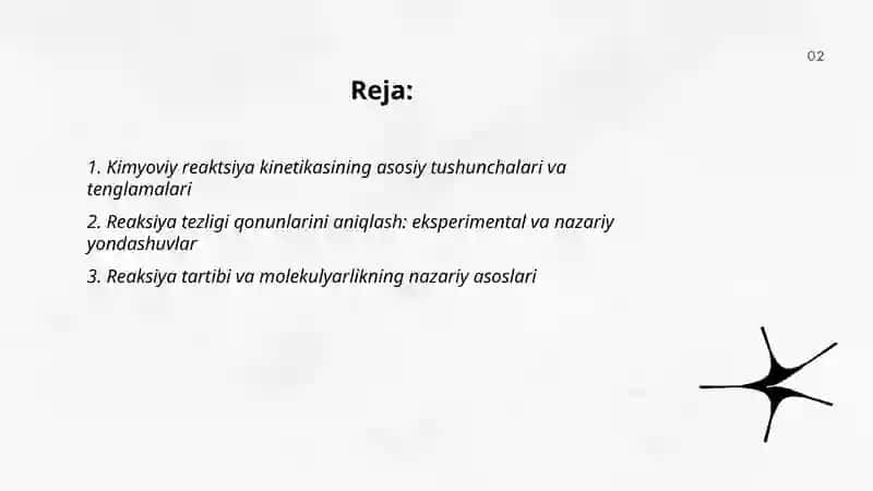 Kimyoviy reaksiyalarning kinetik qonunlari asosida kinetik parametrlarini nazariy aniqlash usullari 2