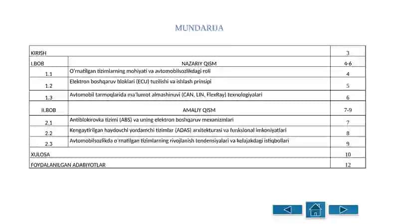 AVTOMOBILSOZLIKDA O‘RNATILGAN TIZIMLAR (ECU, ABS, ADAS) 2