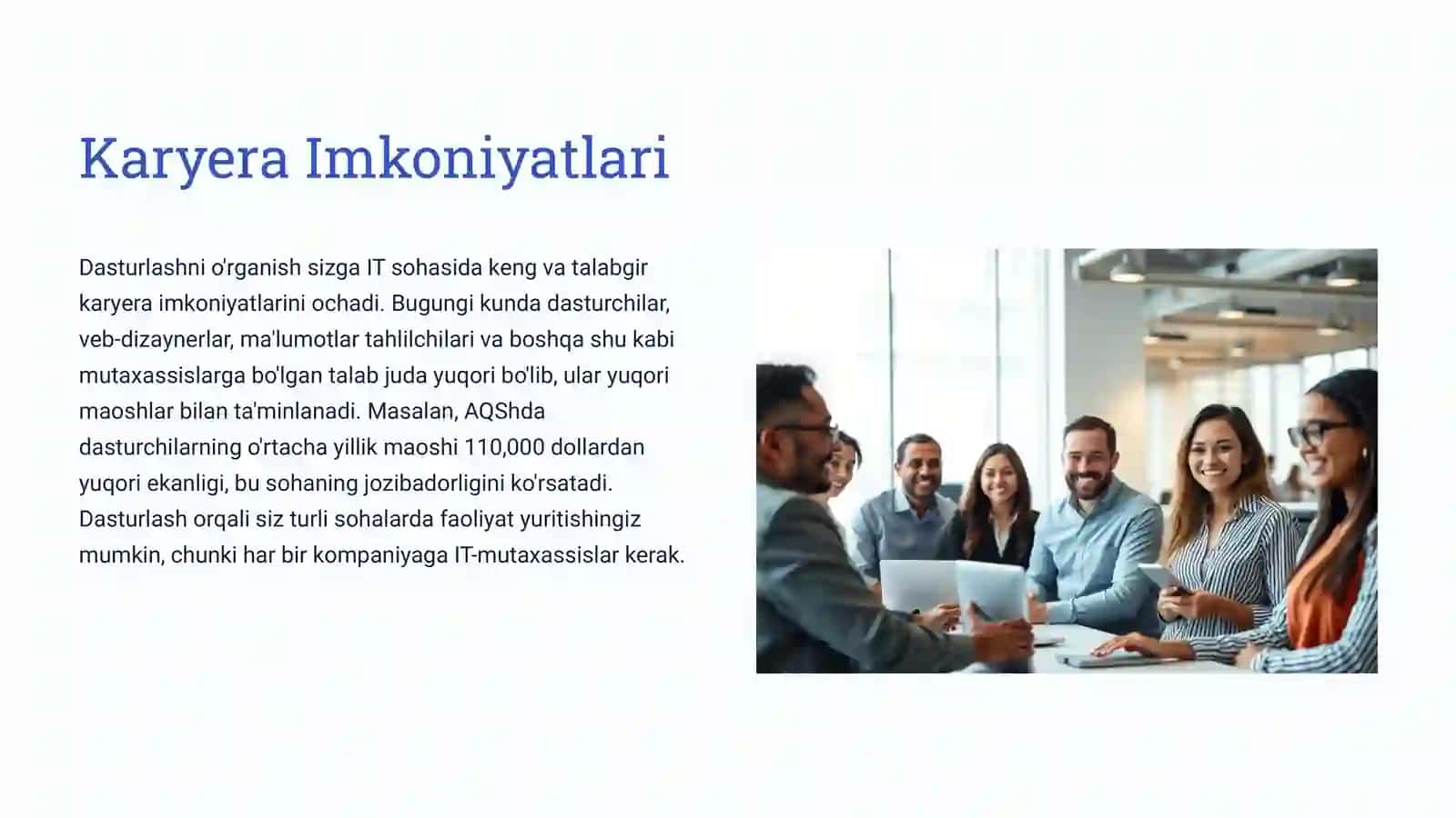 Dasturlashning Foydalari 2