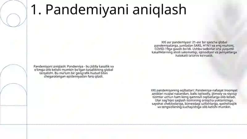 Pandemiya Xxi Asrning Global Muammosi Va Oqibatlari 2