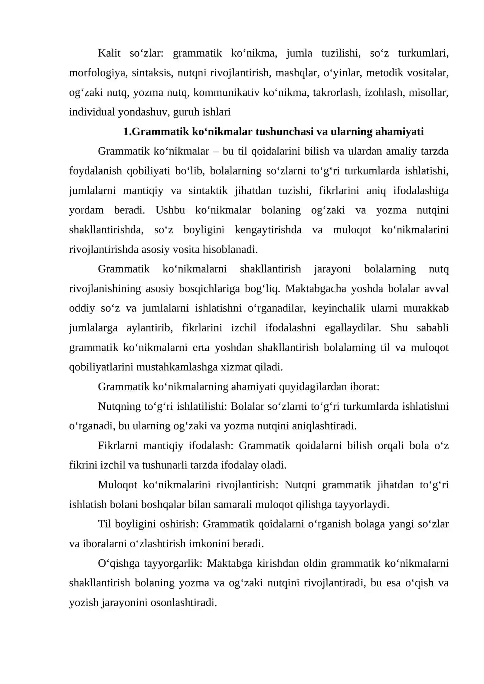 Grammatik ko‘nikmalarni shakllantirish usullari va yo'llari 2