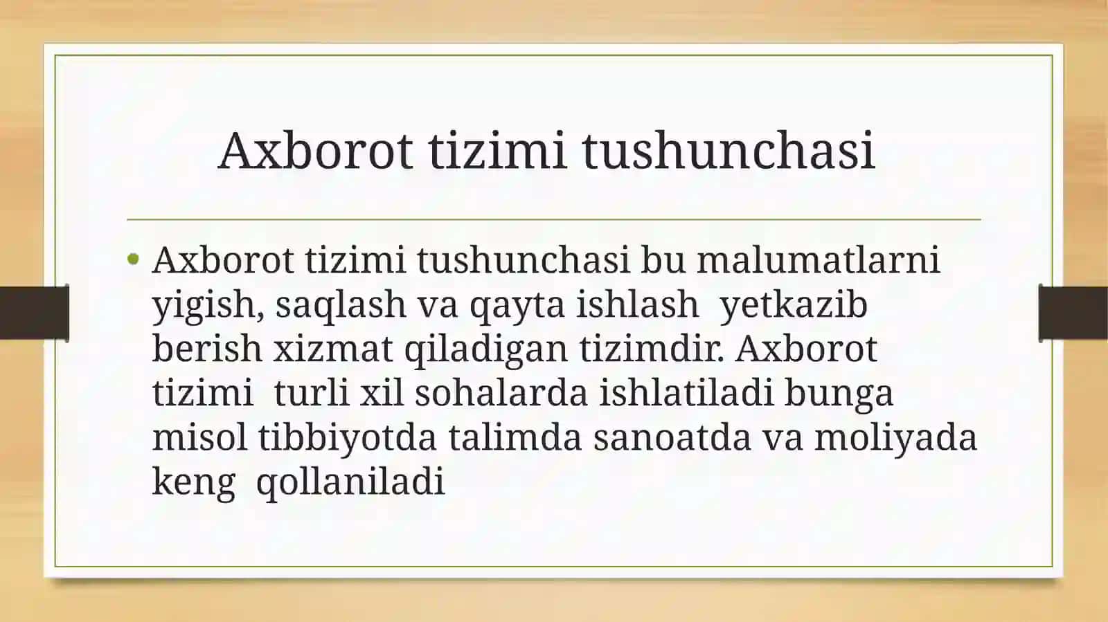Axborot tizimlari va uning turlari 2