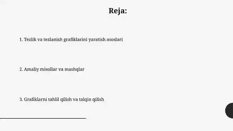 Tezlik va tezlanish grafiklarini qurish 2