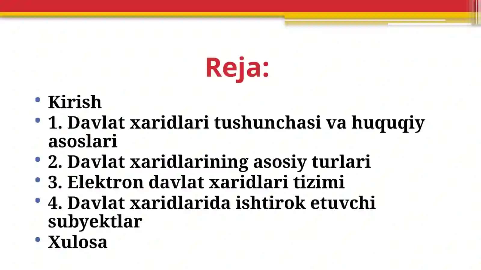 Davlat xaridlari turlari 2