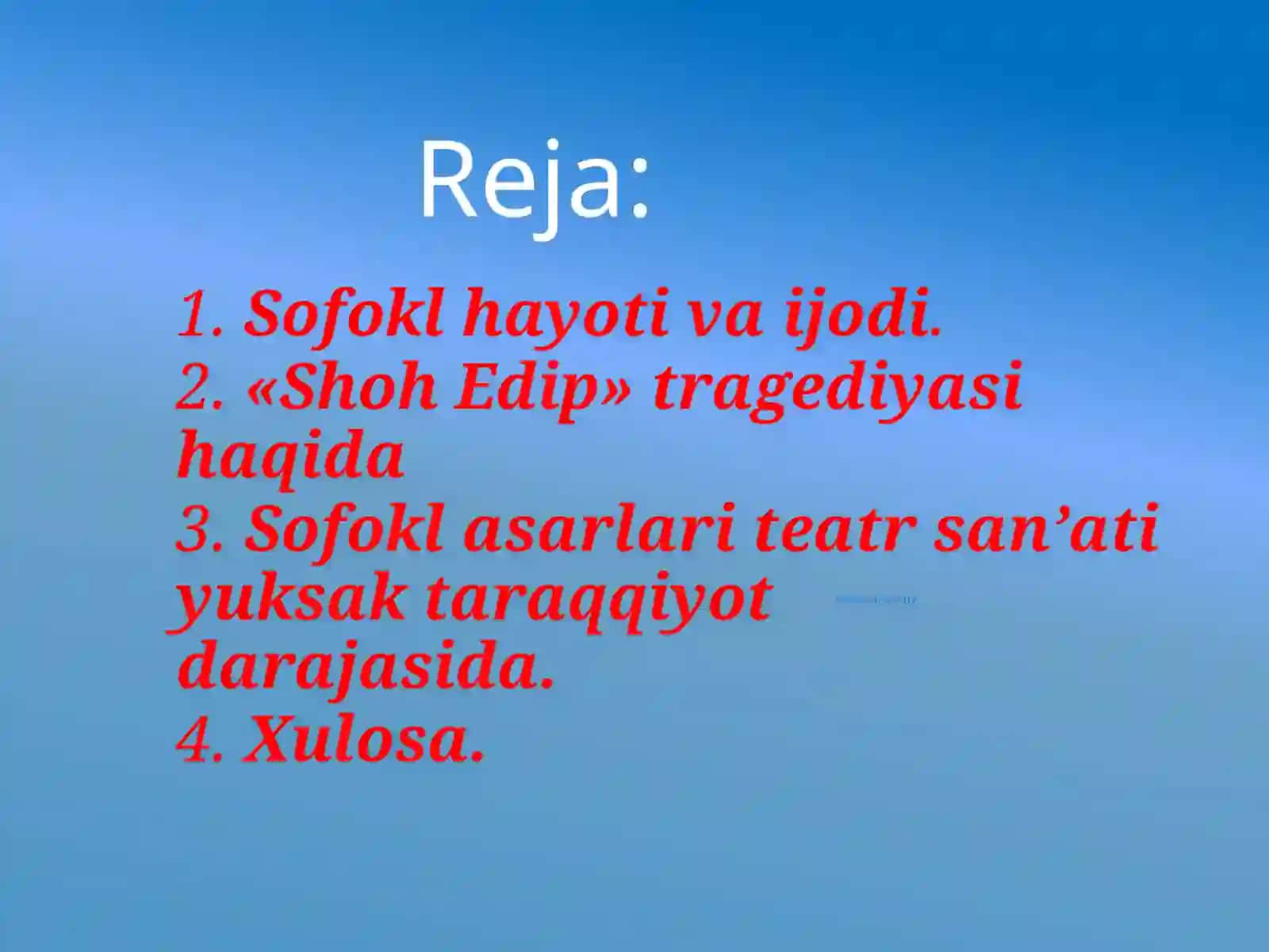 Sofokl (ShohEdip tragediyasi) 2