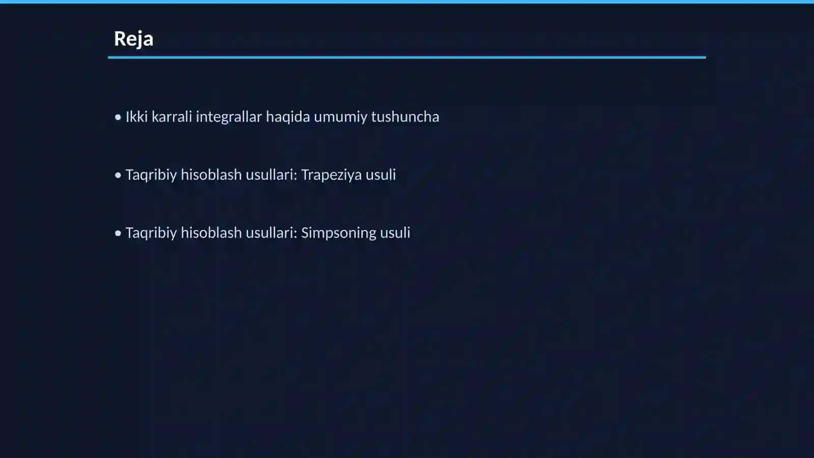 Ikki karrali integrallarni taqribiy hisoblash 2