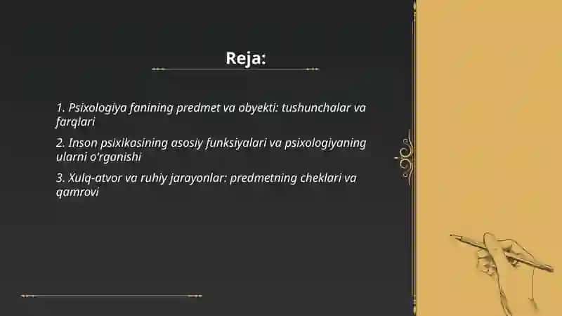 Psixologiya fanining predmeti va vazifalari 2