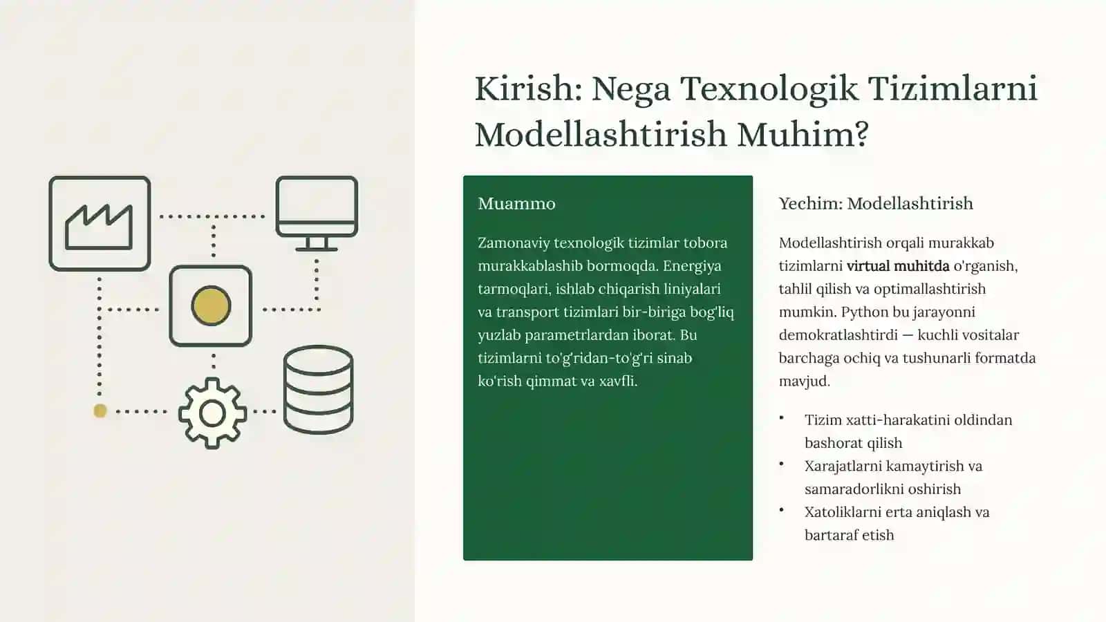 Python: Texnologik Tizimlarni Modellashtirish 2