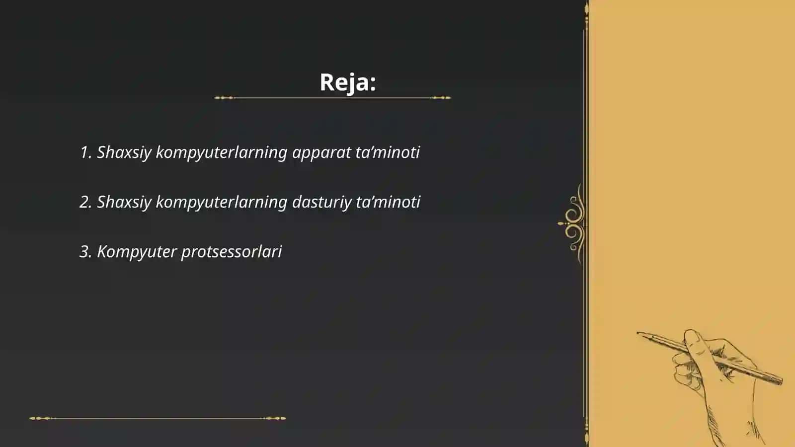 Shaxsiy kompyuterlarning ta’minoti va uning turlari, dasturlar va apparat ta’minoti 2