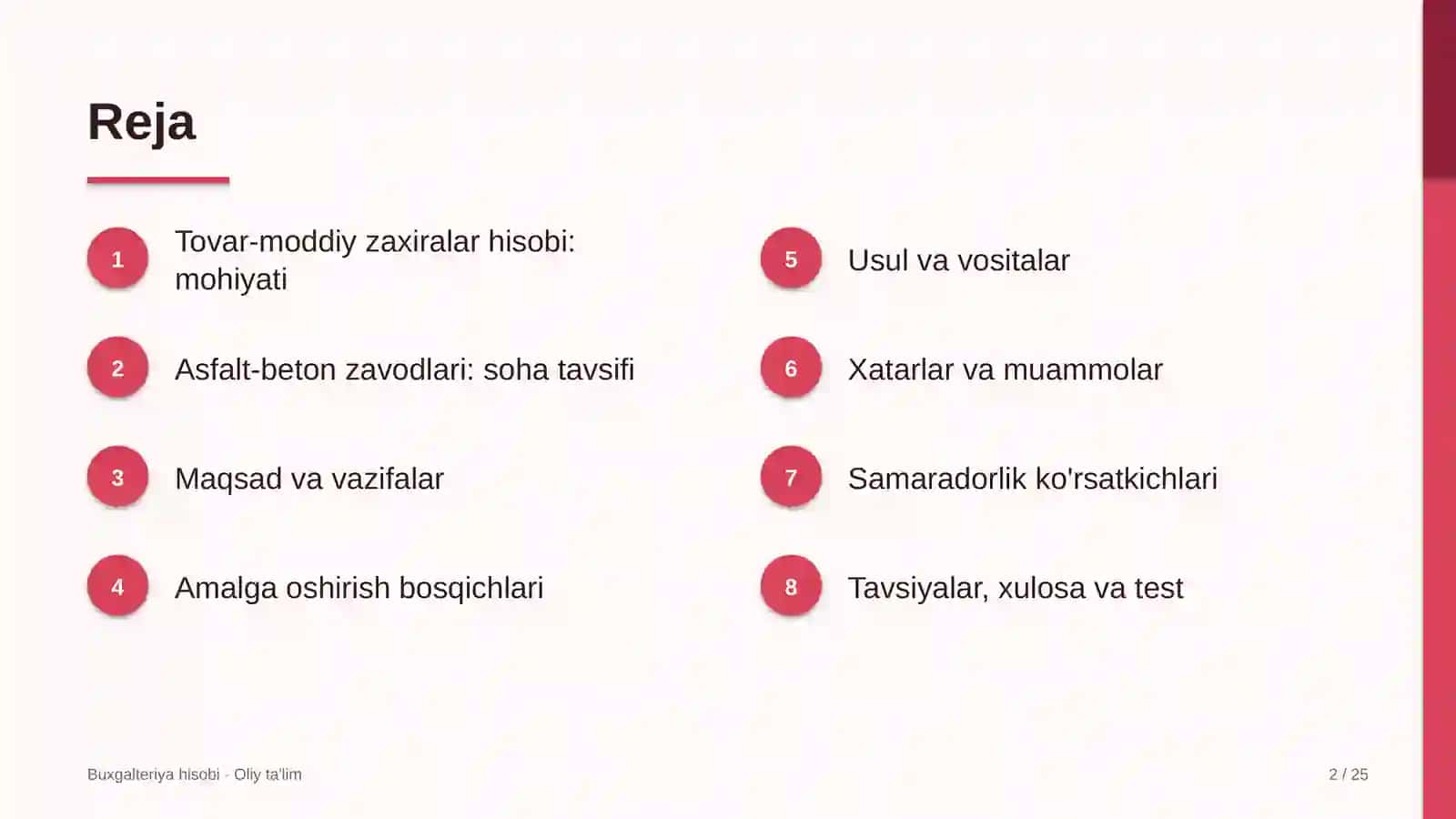 Asfalt-beton zavodlarida tovar-moddiy zaxiralar hisobi 2