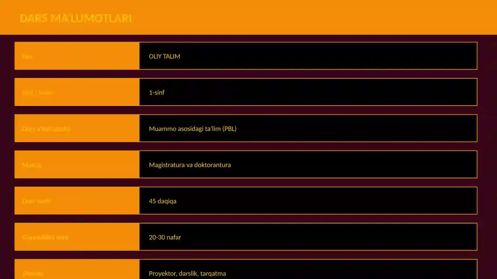 DARS ISHLANMA 2