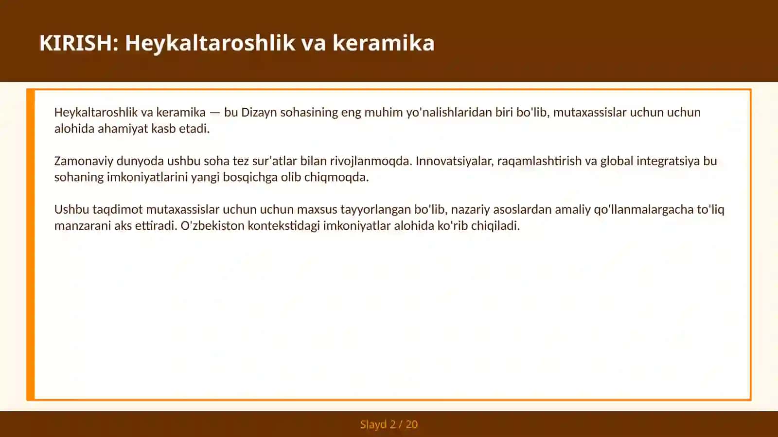 Heykaltaroshlik va keramika 2